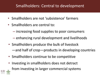 Achieving Agenda 2030: Livestock research and the transformation of small-scale production 