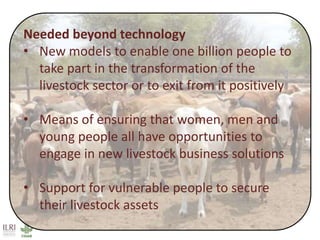 Achieving Agenda 2030: Livestock research and the transformation of small-scale production 