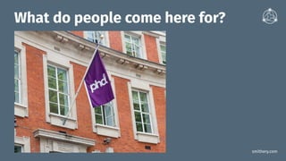 smithery.com
What do people come here for?
 