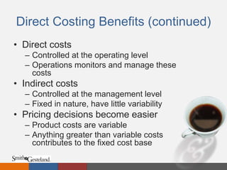 Smith & Gesteland direct costing techniques | PPTX