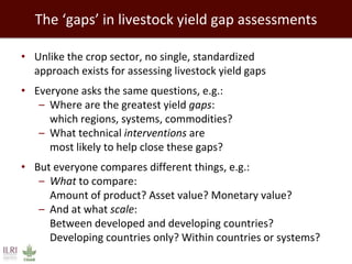 Closing livestock yield gaps in the developing world: Imperatives for people and the planet
