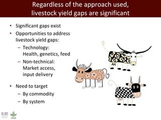 Closing livestock yield gaps in the developing world: Imperatives for people and the planet