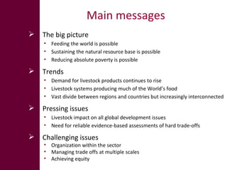 The global livestock sector: Opportunities and challenges