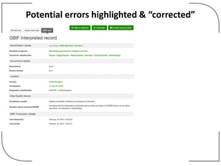 Potential errors highlighted & “corrected”
 