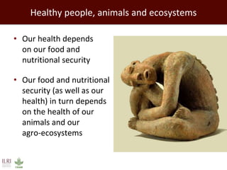 Healthy people, animals and ecosystems for global food and nutritional security 