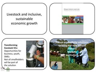 Livestock: Opportunities for addressing global development challenges