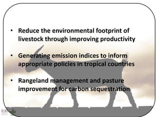 Livestock: Opportunities for addressing global development challenges