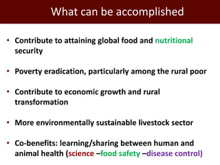 Livestock: Opportunities for addressing global development challenges