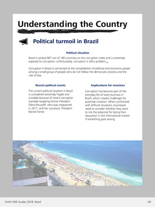 Smith SME Guides 2018: Brazil 04
Understanding the Country
Brazil is ranked 96th out of 180 countries on the corruption in...
