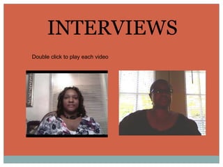 INTERVIEWS Double click to play each video 