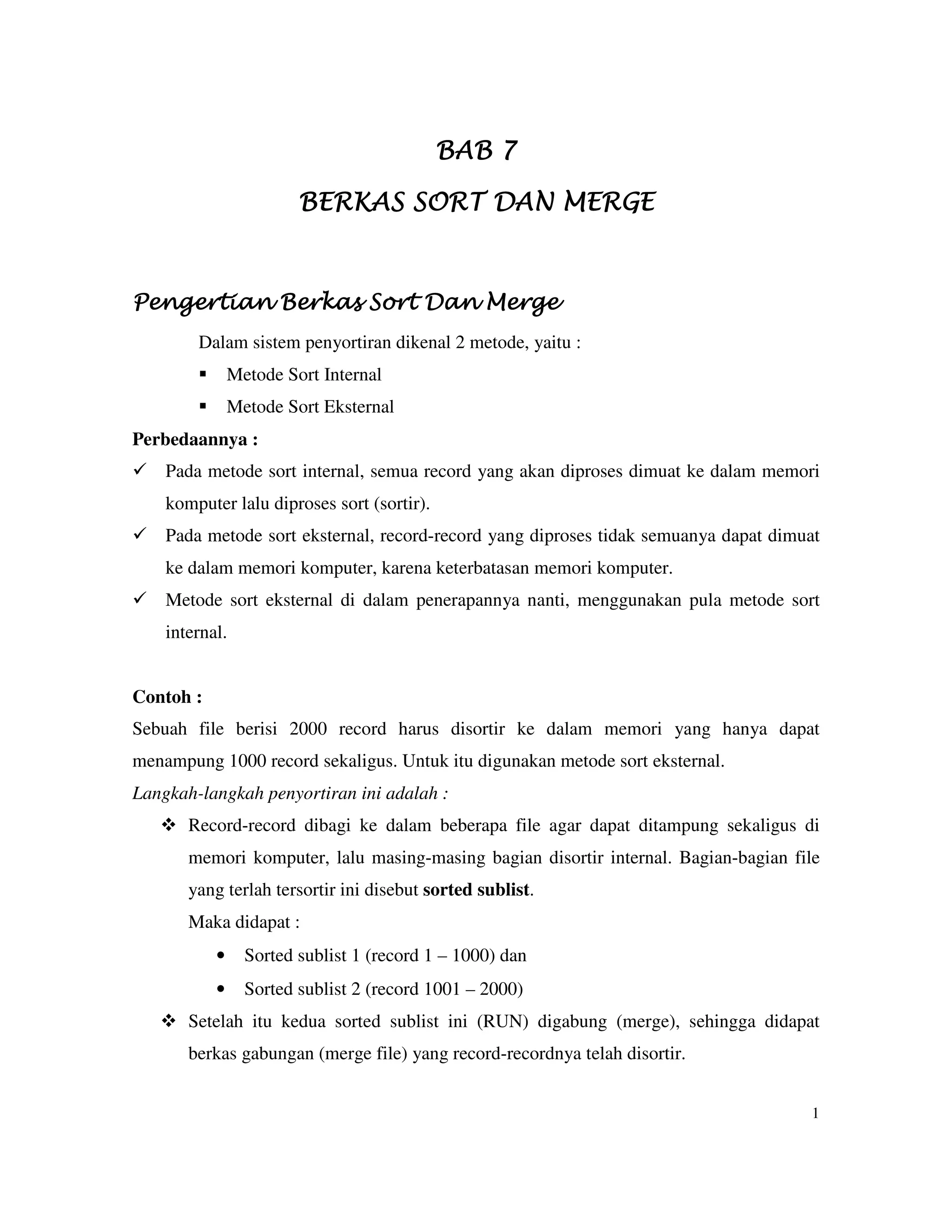 7 sort dan merge | PDF