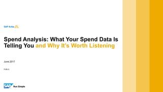PUBLIC
June 2017
Spend Analysis: What Your Spend Data Is
Telling You and Why It’s Worth Listening
 