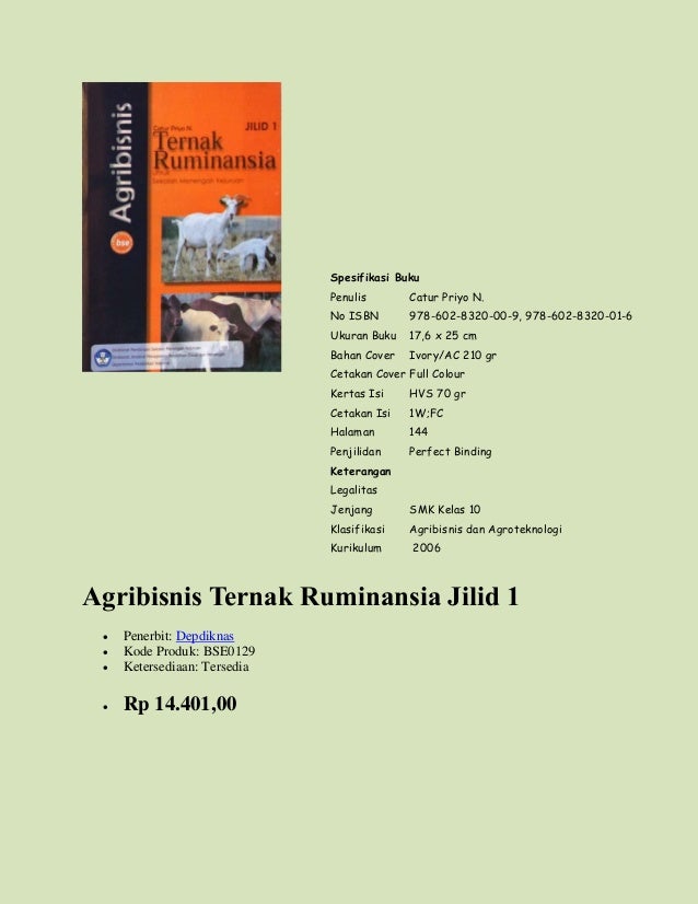 AGRIBISNIS TERNAK  RUMINANSIA  JILID 1 PDF 