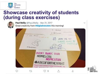 Showcase creativity of students
(during class exercises)
 