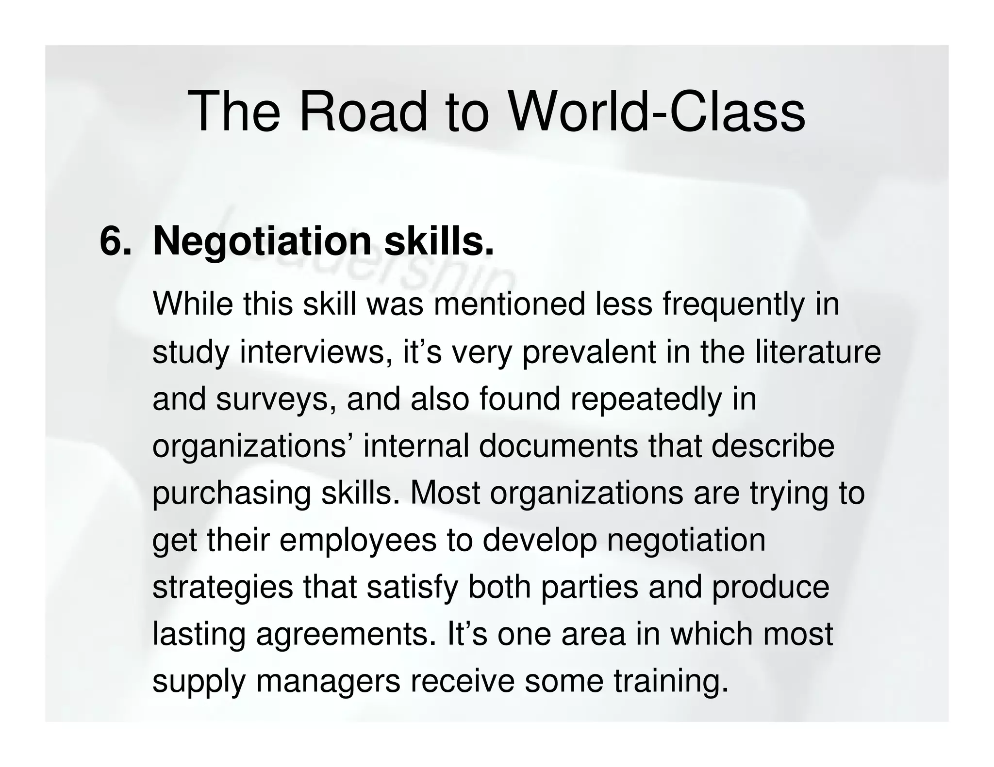 Supply Management Leadership