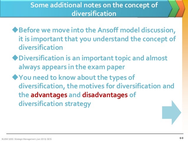 Advantages and disadvantages of diversification growth strategy