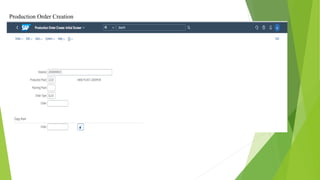 Production Order Creation
 