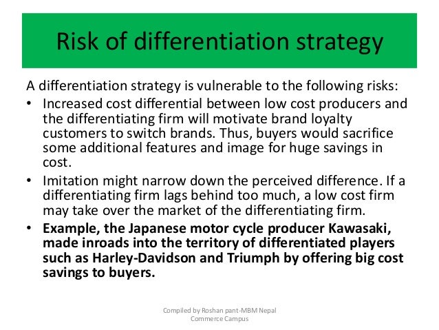 A differentiation strategy thrust option