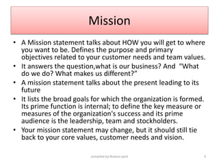 Strategic management and leadership_unit2_ vision and mission | PPT