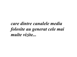 care dintre canalele media folosite au generat cele mai multe vizite...