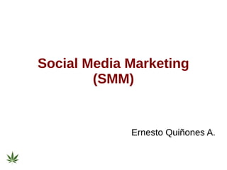 Social Media Marketing
(SMM)
Ernesto Quiñones A.
 