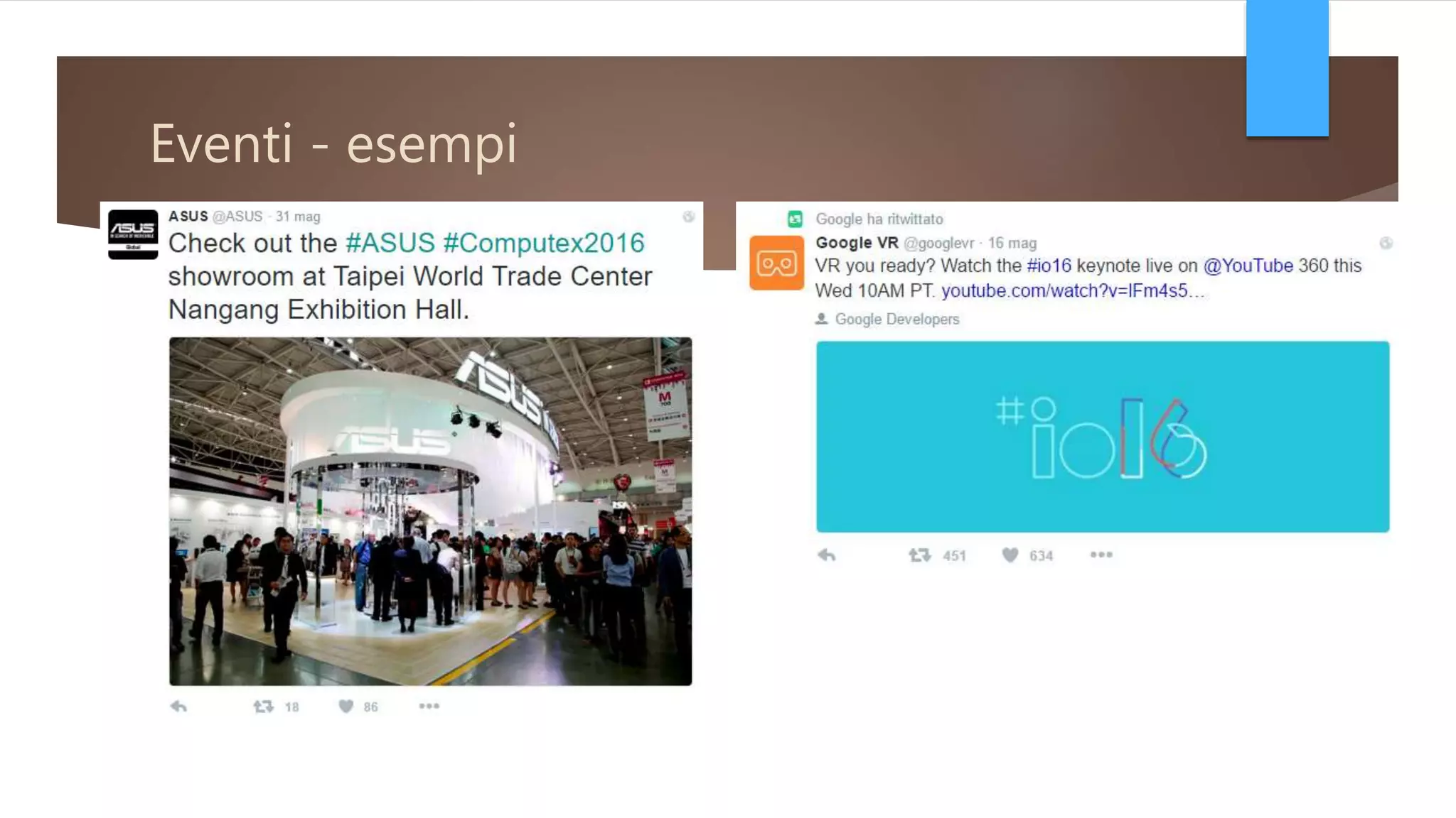 Eventi - esempi
 