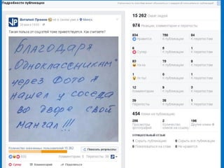 Система продвижения
•Тематические – 40% (фото,
видео, цитаты, истории о
себе).
 