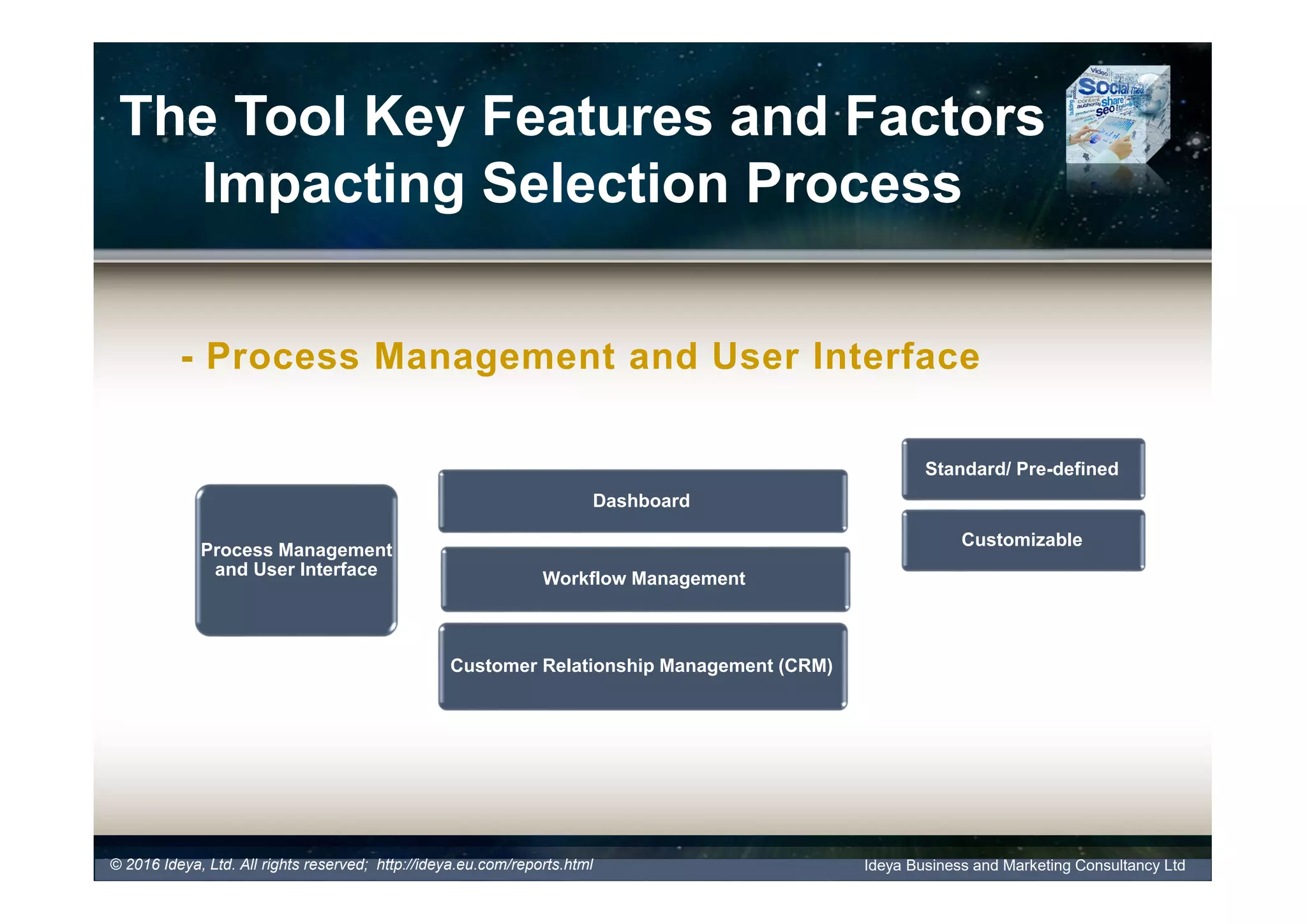 Data Analysis and Visualization
Features
- Campaign Monitoring and Measurement (example)
Adobe® Social - Social Campaign Details including Goal Progress, Performance (Revenue, Click Through,
Engagements, Conversion Rate, Engagement Rate), Campaign Timeline, Revenue by Link, Revenue by Post
Type, and others
 