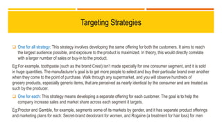 Targeting criteria
• Monetory value
• Strategic value
Target Attractiveness
• Strategic assets
• Resources
Target Compatib...