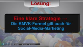 docgoy Twitt.Erfolg Twitt-Erfolg.de
Eine klare Strategie →
Die KMVK-Formel gilt auch für
Social-Media-Marketing
Lösung:
 