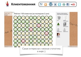 Клиентоманния




     Самая интересная и веселая статистика
                   в мире :)
 