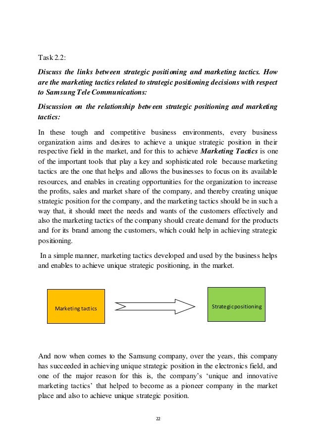 links between strategic positioning and marketing tactics Do you know the difference between a strategic and tactical marketing plan the result is often a marketing plan that's all tactics and no strategy negotiate better retail positioning or secondary ranging with a major distribution channel. links between strategic positioning and marketing tactics Do you know the difference between a strategic and tactical marketing plan the result is often a marketing plan that's all tactics and no strategy negotiate better retail positioning or secondary ranging with a major distribution channel.