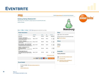 EVENTBRITE




38      QUELLE:
        HTTP://WWW.EVENTBRITE.COM
 