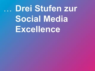 …  Drei Stufen zur
   Social Media
   Excellence!
 