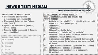 SOCIAL MEDIA MARKETING AA. 2017/2018
NEWS E TESTI MEDIALI
 