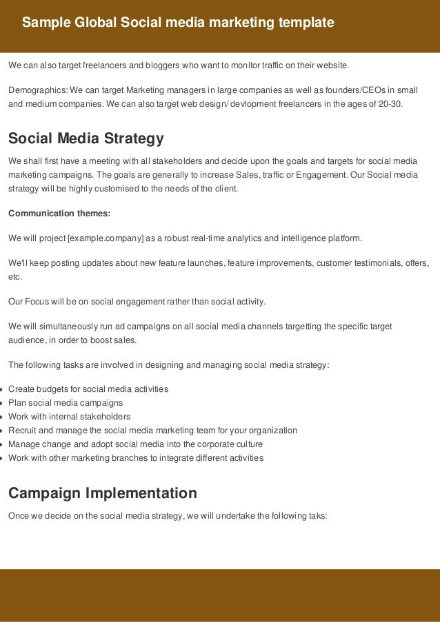social media proposal social media marketing proposals