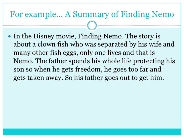 Summary vs. Analysis