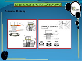 8.0 JENIS ALAT PENGIKAT DAN PENGUNCI
Sesendal Bintang
 