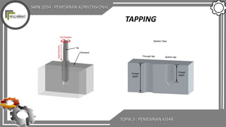 SMN 2054 : PEMESINAN KONVENSIONAL
TOPIK 3 : PEMESINAN KISAR
TAPPING
 
