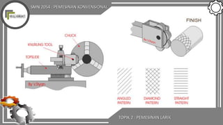 SMN 2054 : PEMESINAN KONVENSIONAL
TOPIK 2 : PEMESINAN LARIK
 