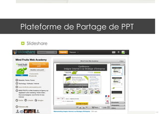 Plateforme de Partage de PPT 
¤ Slideshare 
117 
 