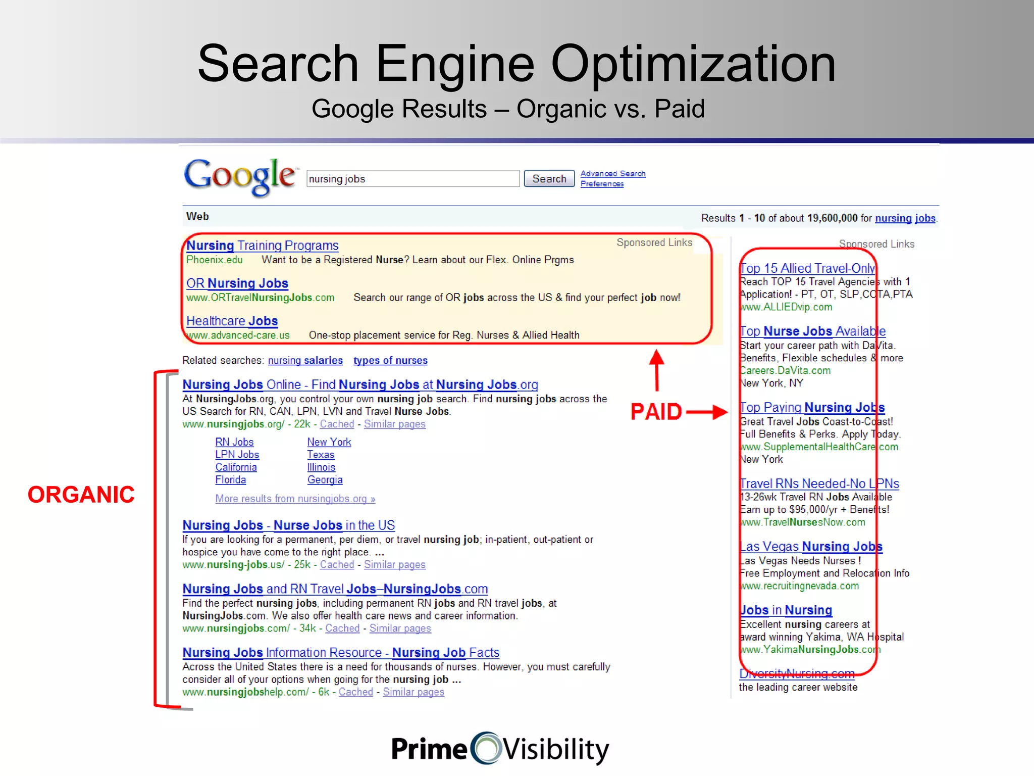 Search Engine Optimization Google Results – Organic vs. Paid ORGANIC 