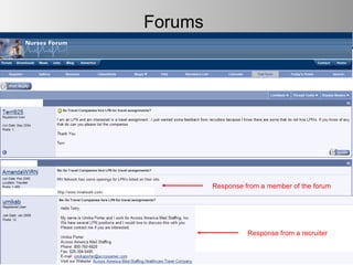 Forums Response from a recruiter  Response from a member of the forum 