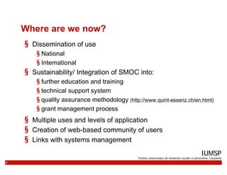 Smoc System Framework for Evaluating Health Promotion projects: The Swiss Model for ...