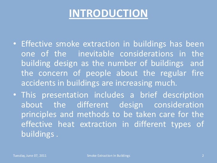 Smoke extraction in buildings