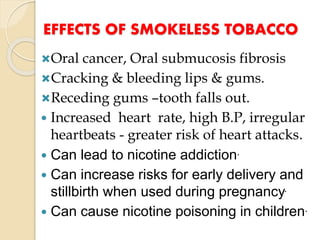 Smokeless tobacco and cotpa