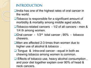 dipping tobacco cancer rates Population attributable fraction of oral cases attributable to Smokeless Tobacco (Chewing Tobacco, Dip)