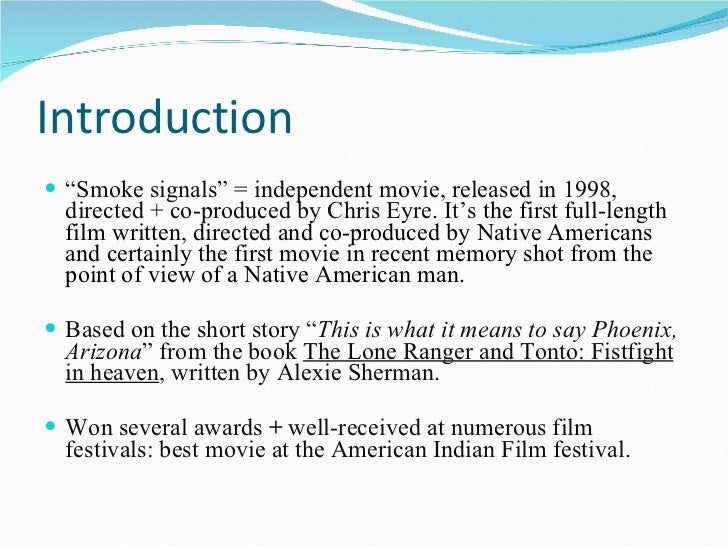 smoke signals movie analysis essays