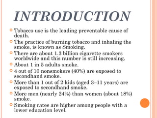 introduction of cigarette smoking Smoking and its health risks introduction of cigarette smoking Smoking and its health risks