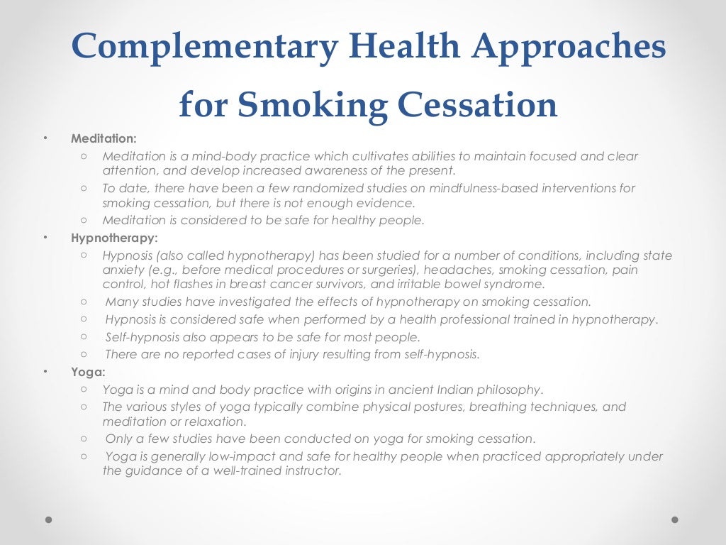 Smoking cessation
